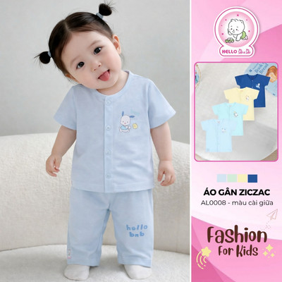 Áo Cài Giữa Màu Gân Ziczac Tay Ngắn AL0008