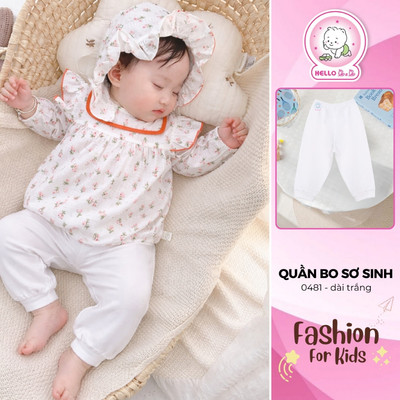 Quần bo sơ sinh trắng 0481