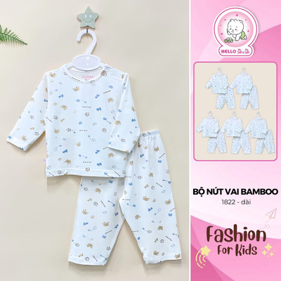 Bộ dài nút vai Bamboo in họa tiết 1822