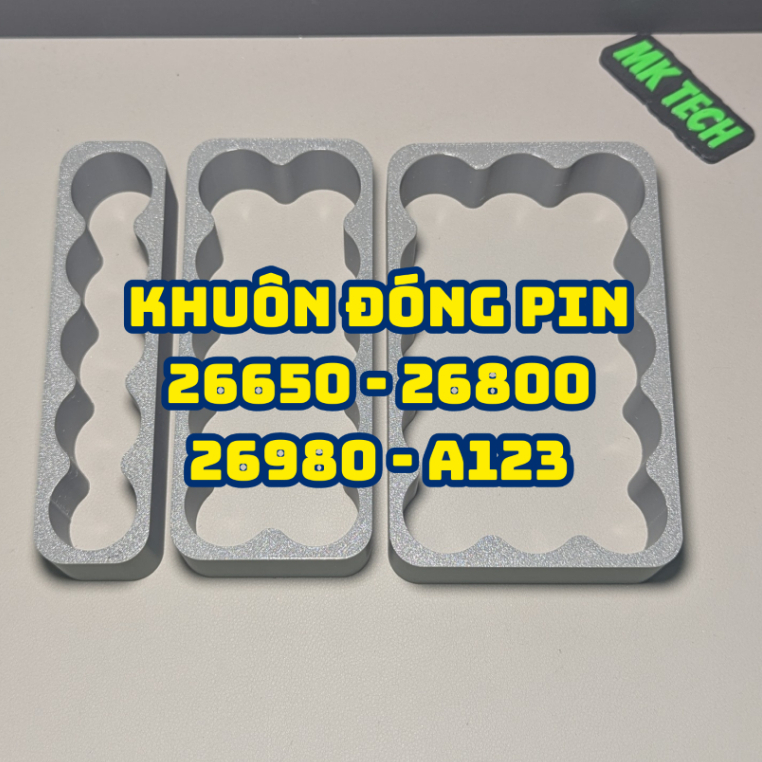 Khuôn đóng pin 26650 - 26800 - 26980 - A123 loại 5-10-15 cell bằng nhựa in 3D