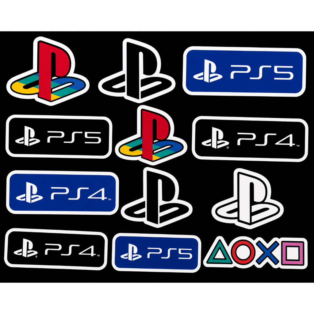 Hình dán STICKER logo PLAY STATION 5, PS4, PS5, hình dán Play Station 4 pvc chống nước