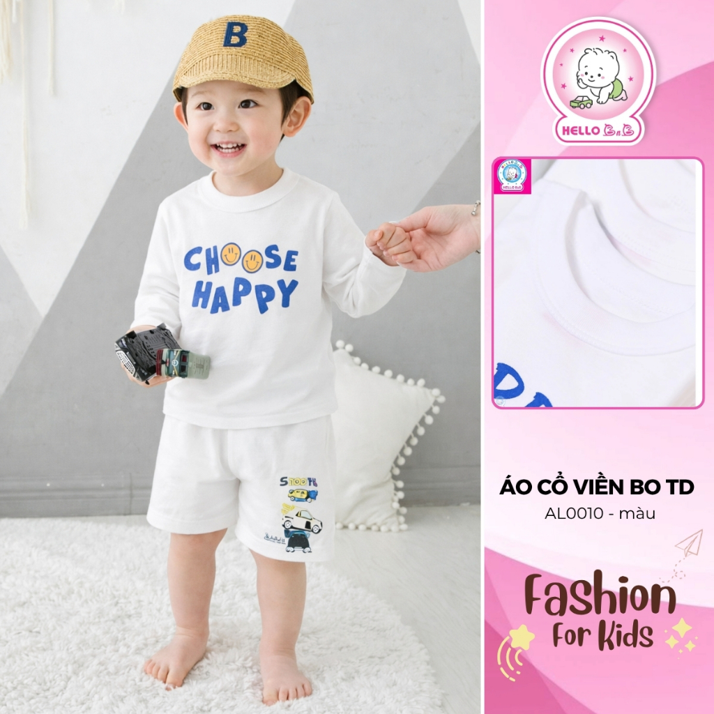 Áo cổ viền bo TD AL0010 (hình in ngẫu nhiên) - HELLO B&B- HELLO BB