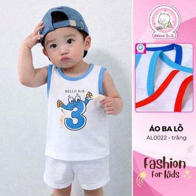 Áo 3 lỗ trắng AL0022 (hình in ngẫu nhiên)
