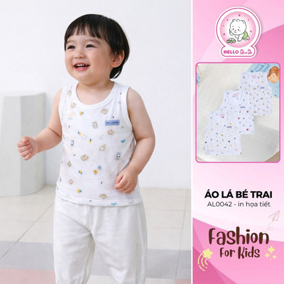 Áo lá in họa tiết bé trai AL0042