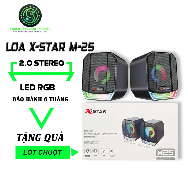 Smartlink Tech Loa PC Xstar M25 Với Đèn LED Phát Sáng Nổi Bật Âm Thanh Sống Động Phong Cách Hiện Đại