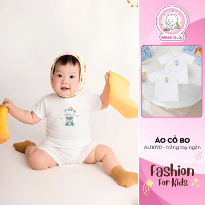 Áo cổ bo trắng tay ngắn Bamboo AL0070