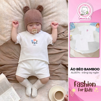 Áo dún bèo trắng tay ngắn Bamboo AL0074