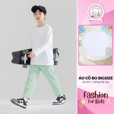 Áo Cổ Bo Dài Tay Trắng Bigsize AL1411