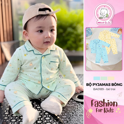 Bộ Pyjamas bông bé trai BA0189