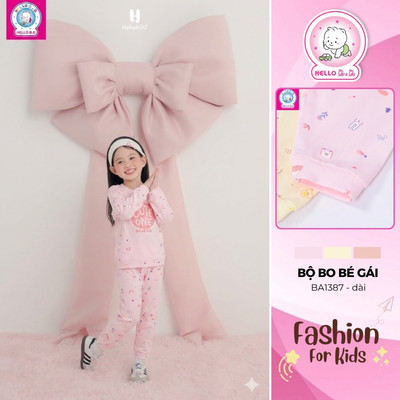 Bộ dài bo bé gái BA1387 (hình in ngẫu nhiên)
