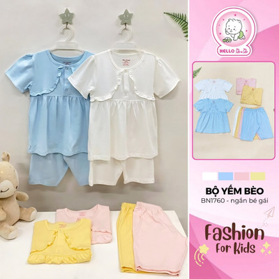 Bộ ngắn bé gái yếm bèo BN1760