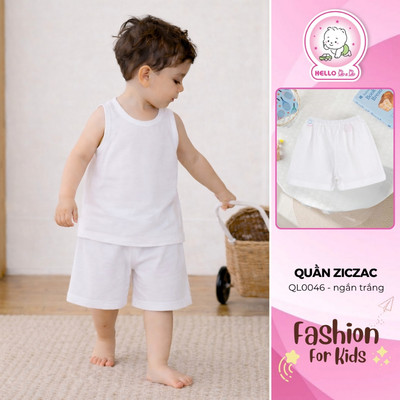 Quần ngắn trắng ziczac QL0046