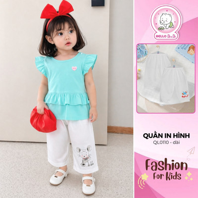 Quần dài in QL0110 cho bé