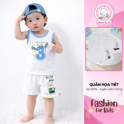 Quần short viền trắng QL0594 Họa Tiết Ngẫu Nhiên