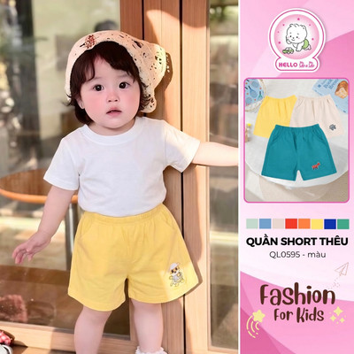 Quần short thêu màu QL0595 (hình thêu ngẫu nhiên)
