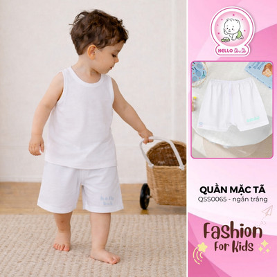 Quần mặc tã ngắn trắng Bamboo QSS0065