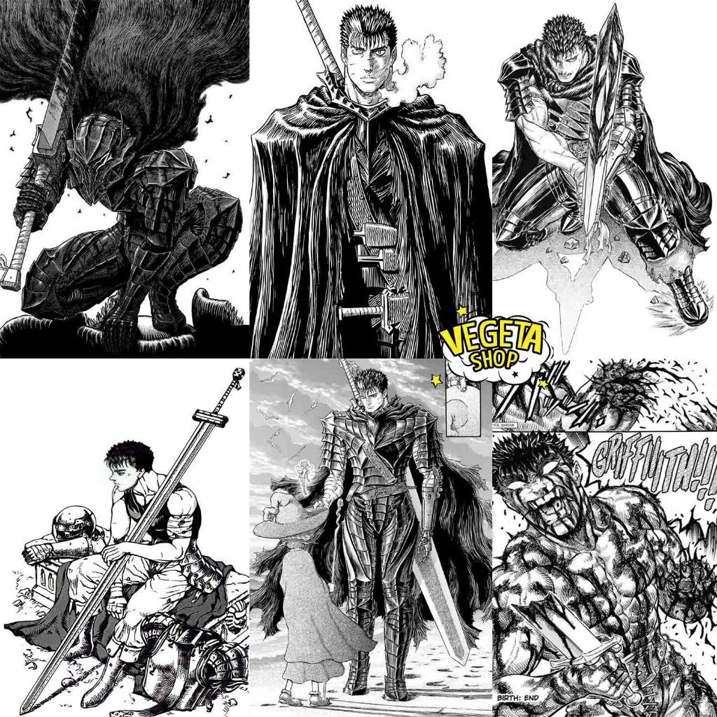 Tranh Berserk Manga Anime truyện tranh có sẵn keo Decal dán tường Berserk Guts Black Swordsman Casca