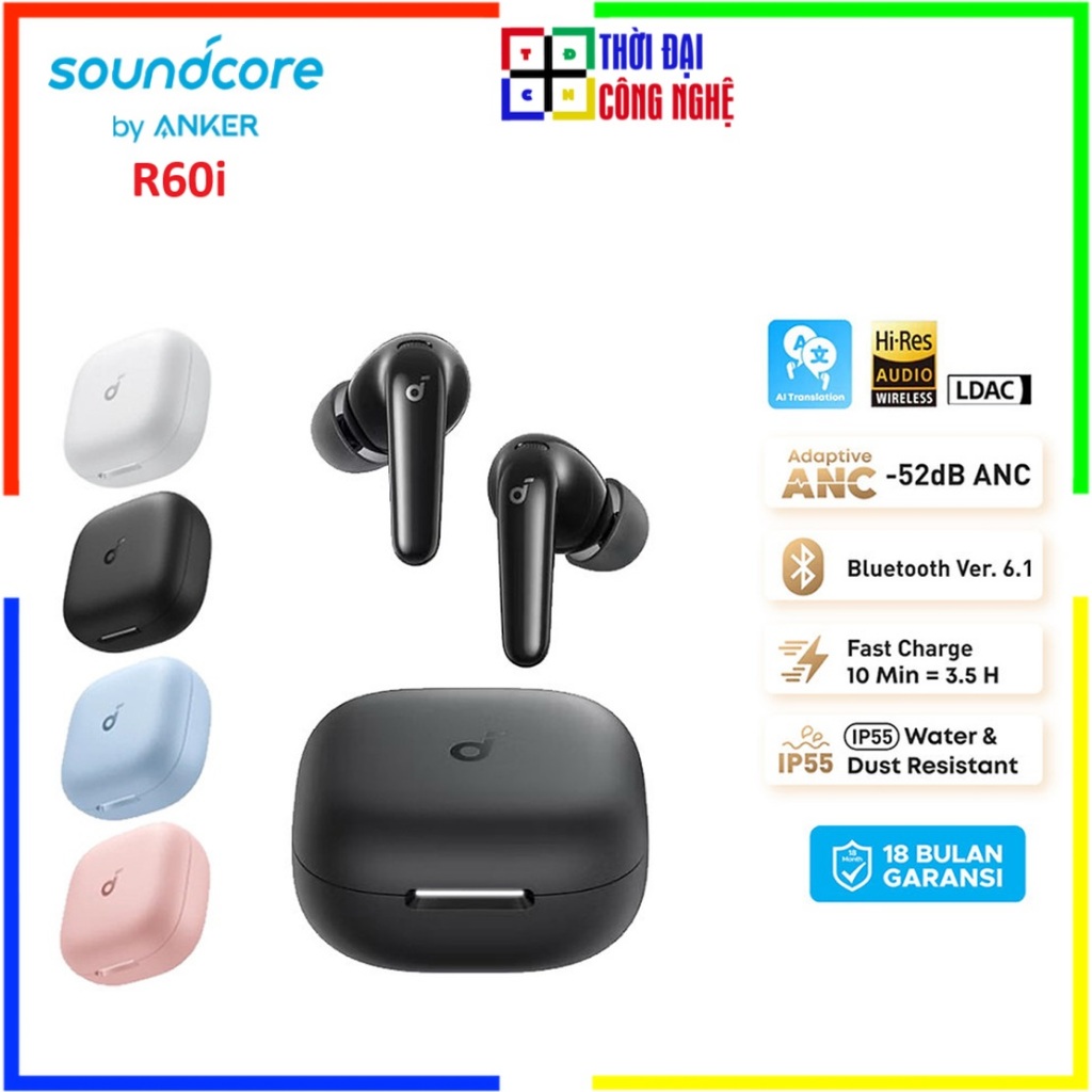 Tai nghe Bluetooth Anker Soundcore R60i NC Chống Ồn Chủ Động ANC, Hi-Res…