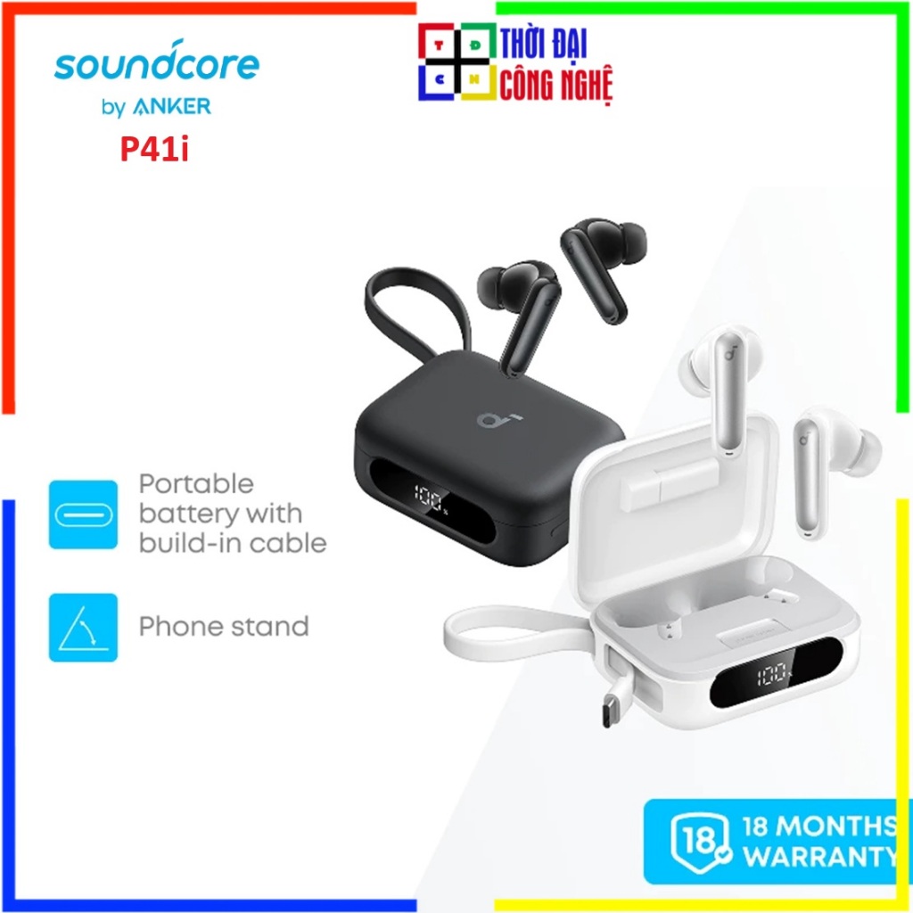 [BẢO HÀNH 18 THÁNG] Tai nghe Anker Soundcore P41i A3937 chống ồn ANC kiêm sạc dự phòng | Chính hãng 