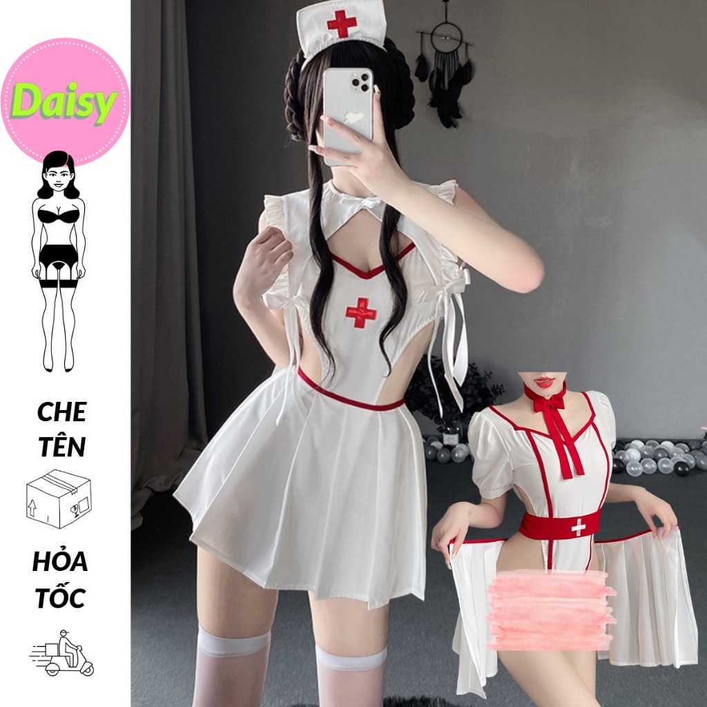 Đồ lót nội y bodysuit nàng y tá 2 cách mặc gợi cảm - cosplay hóa trang điều dưỡng bác sĩ sexy