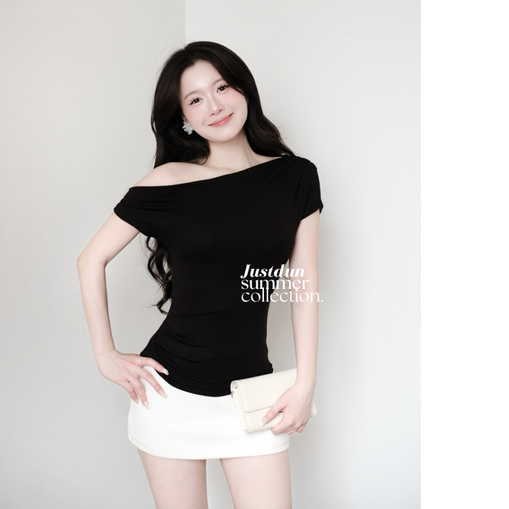 Áo Trễ Vai Nữ Thắt Eo Tôn Dáng Basic JUSTDUN Lệch Vai Tiểu Thư - G40 | BigBuy360 - bigbuy360.vn