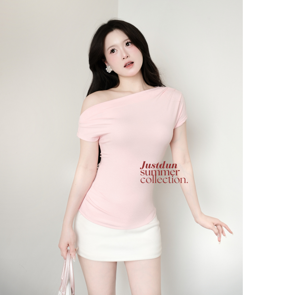 Áo Trễ Vai Nữ Thắt Eo Tôn Dáng Basic JUSTDUN Lệch Vai Tiểu Thư - G40 | BigBuy360 - bigbuy360.vn