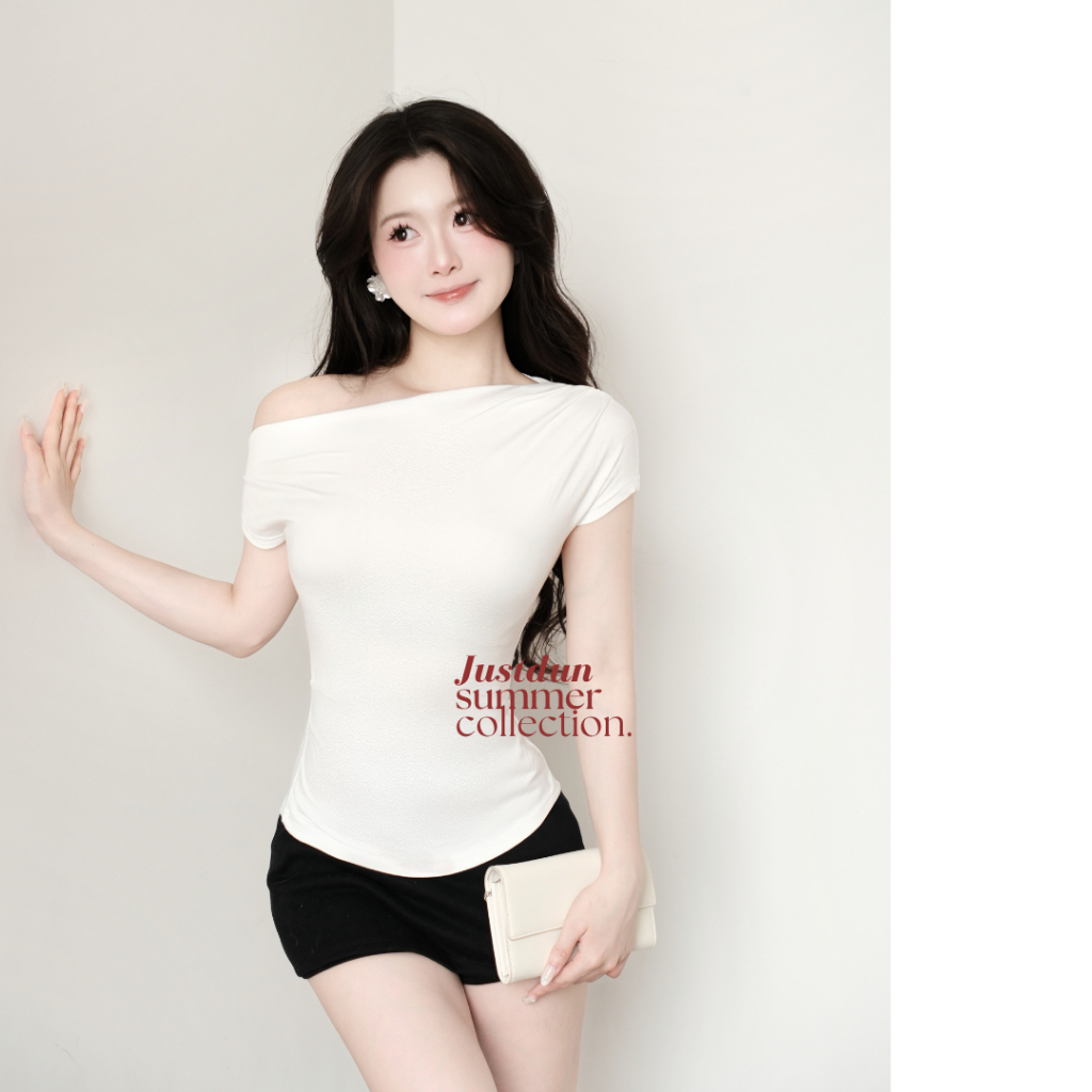 Áo Trễ Vai Nữ Thắt Eo Tôn Dáng Basic JUSTDUN Lệch Vai Tiểu Thư - G40 | BigBuy360 - bigbuy360.vn