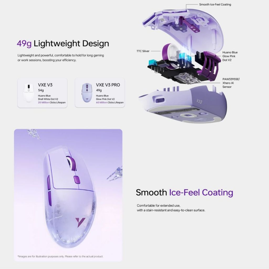 [CHÍNH HÃNG - FULL VAT ] Chuột Không Dây ATK VXE V3 3 Mode Dành Cho Chơi Game Và Văn Phòng - Bảo Hành 1 Năm | BigBuy360 - bigbuy360.vn