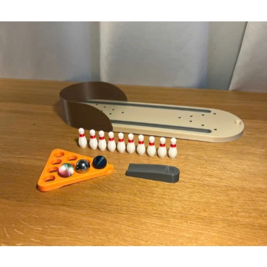 Trò Chơi Bowling Mini Desktop - Mô Hình Bàn Bowling Nhựa, Bi Lăn + 10 Pin, Decor Bàn Làm Việc Siêu V