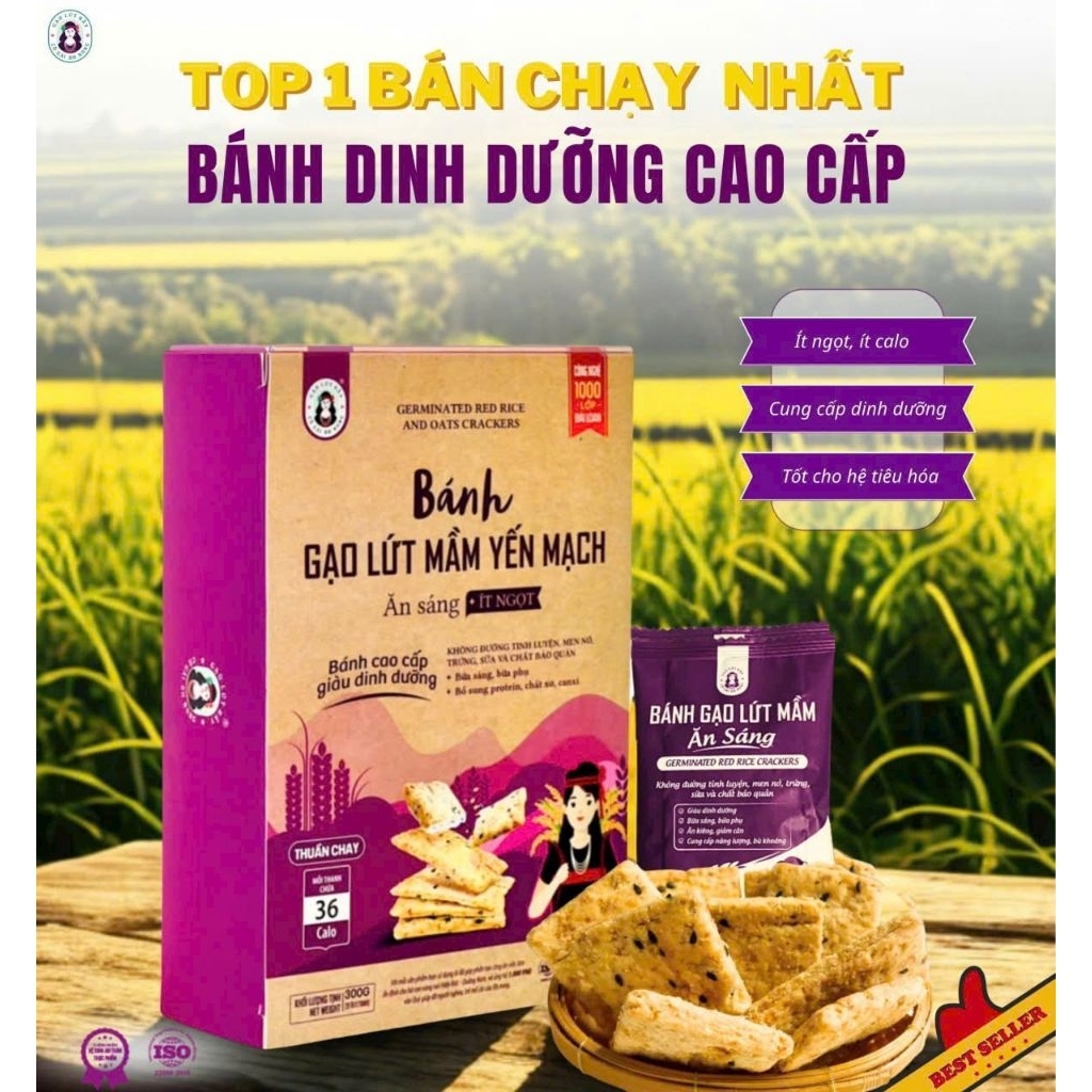 [CHỚP DEAL]-Bánh mầm gạo lứt hạt yến mạch bhnong