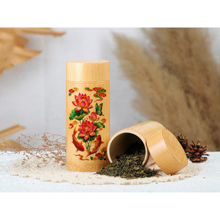 Hộp Tre Đựng Trà & Cfe Đồ Khô .In Thư Pháp