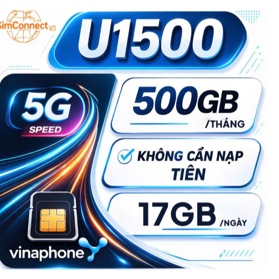 SIM Vinaphone U1500 4G/5G – SIM Data tốc độ cao