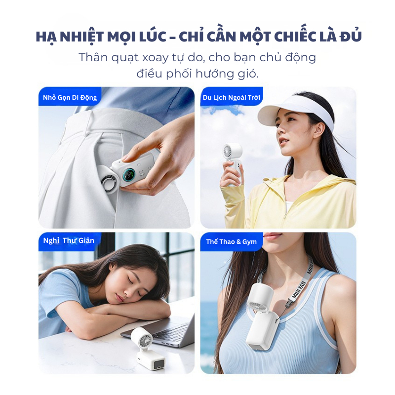 TiankePlus Quạt Cầm Tay Có Sò Lạnh 4 trong 1TF30Pro - Gió Turbo Mạnh, Gấp Gọn, Quạt Mini Sò Lạnh quạt tích điện pin trâu | BigBuy360 - bigbuy360.vn