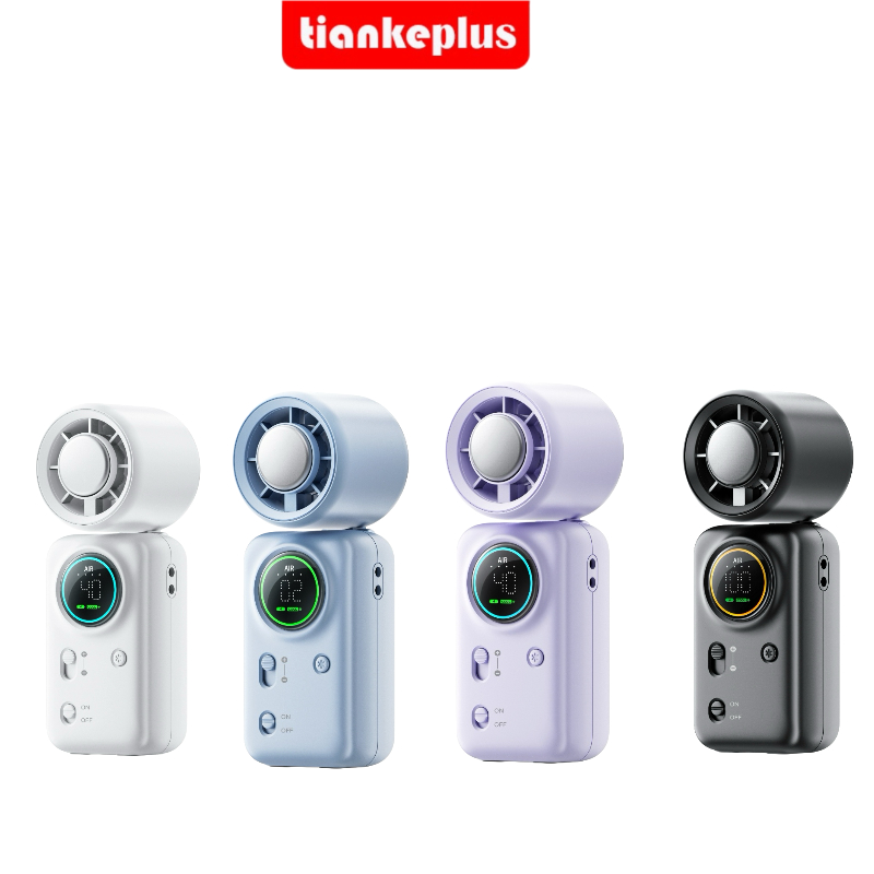 TiankePlus Quạt Cầm Tay Có Sò Lạnh 4 trong 1TF30Pro - Gió Turbo Mạnh, Gấp Gọn, Quạt Mini Sò Lạnh quạt tích điện pin trâu