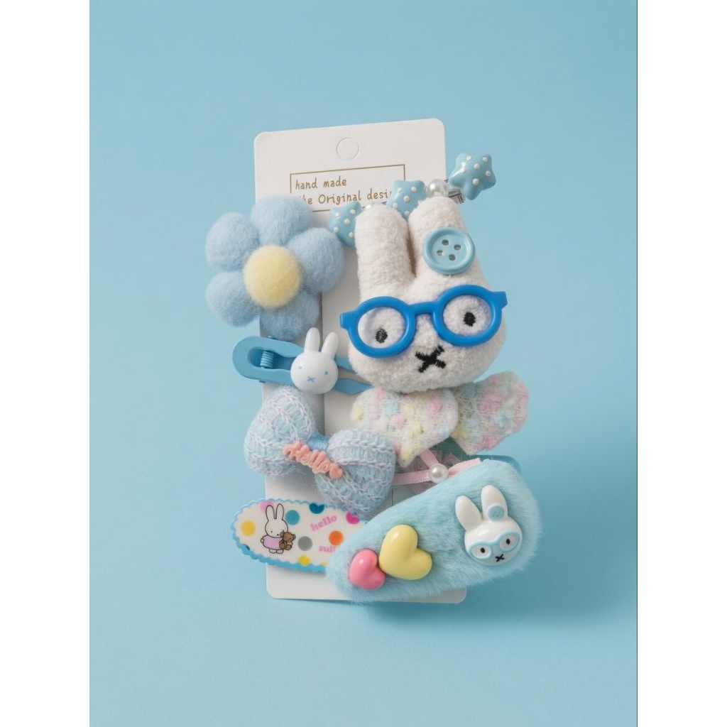 Kẹp tóc bán set chung 50k/bộ hình thỏ miffy  , hello kitty , hồng