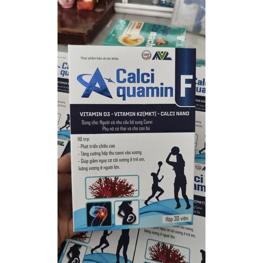 TPBVSK  Viên nang mềm CALCI AQUAMIN F LỌ 30 VIÊN giúp chắc khoẻ xương, phát triển chiều cao.