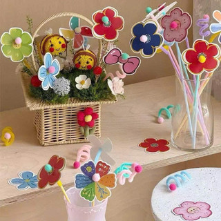 set 99 hình hoa giấy+  kèm kẽm nhung trang trí giỏ kẹo, bó kẹo, tháp kẹo cho bé
