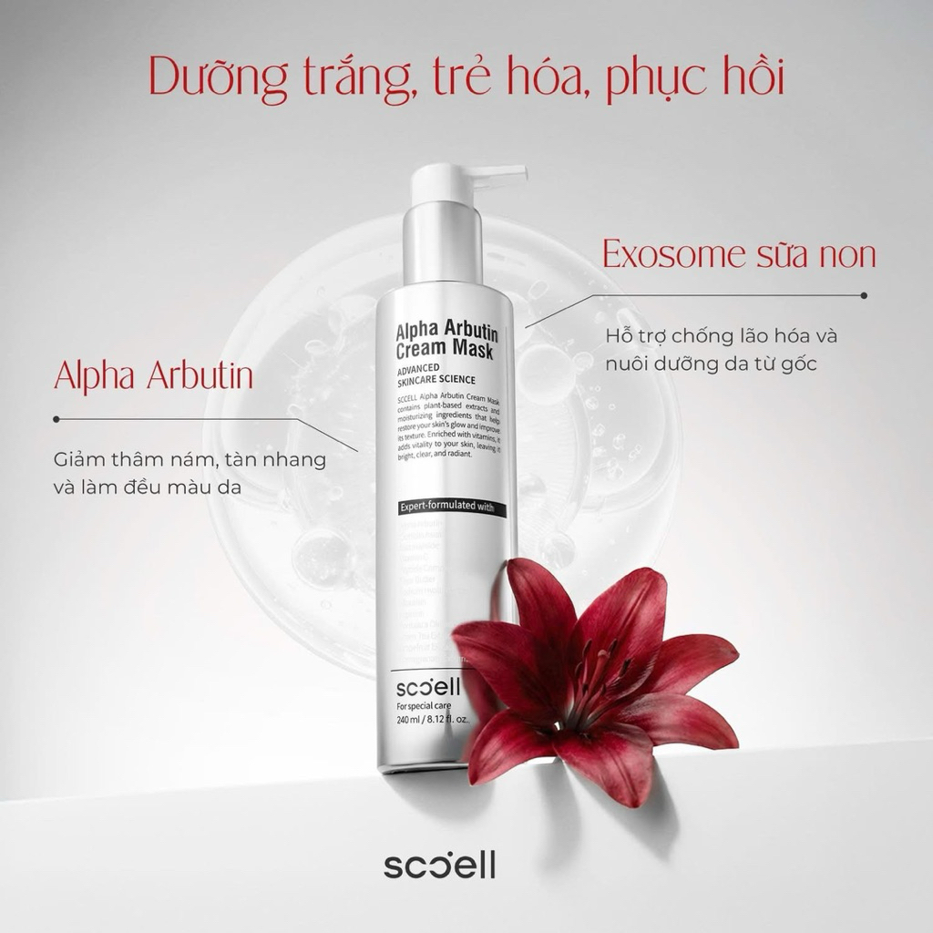 Ủ trắng SCCELL Arbutin Cream Mask 240ml