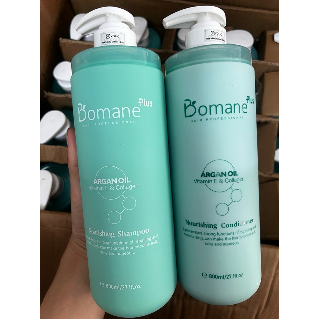 Cặp gội xả BOMANE Plus ARGAN OIL VitaminE & Colagen