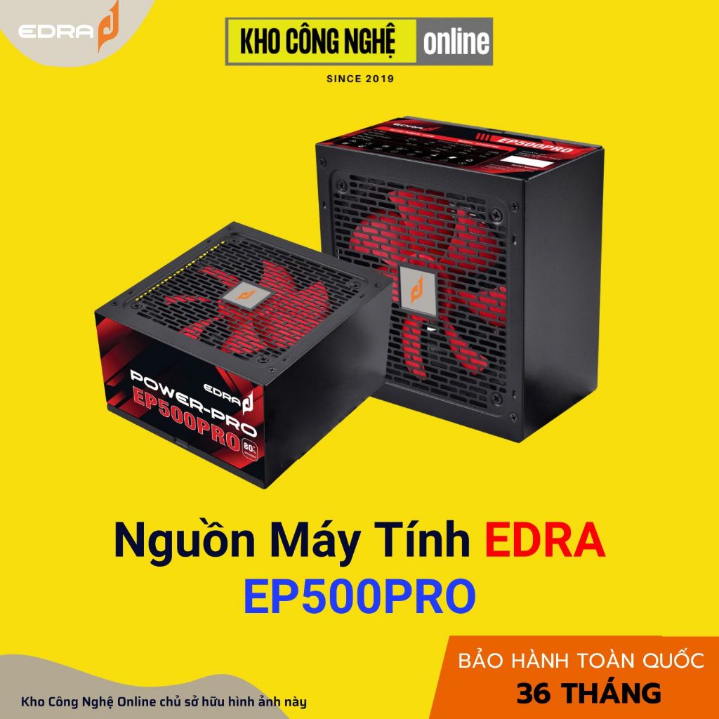Nguồn Máy Tính EDRA EP500PRO CST 450W, FAN 12cm - Hàng Chính Hãng
