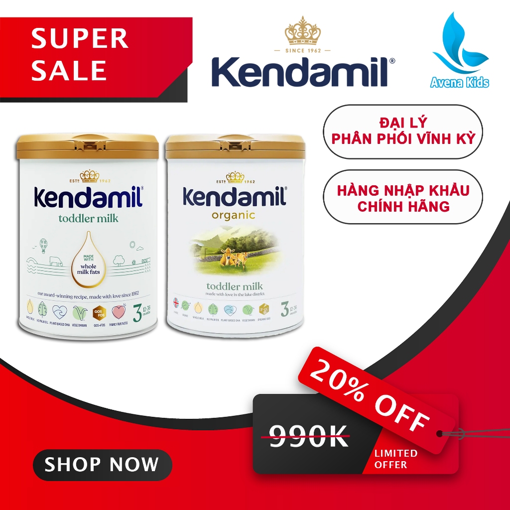 Sữa Nguyên Kem Kendamil Classic,Organic số 1-2-3 Nhập Khẩu Tem Phụ Chính Hãng| Avena Kids