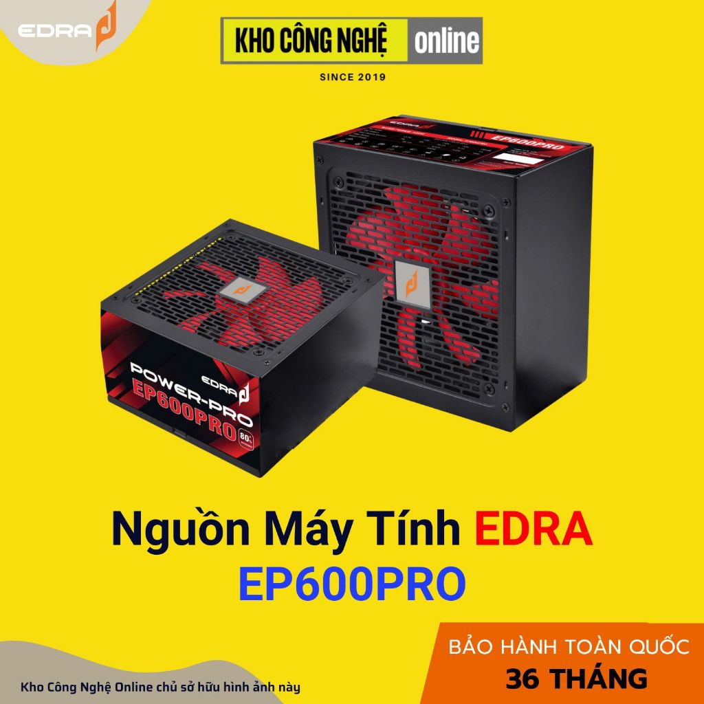 Nguồn Máy Tính EDRA EP600PRO CST 550W, FAN 12cm - Hàng Chính Hãng
