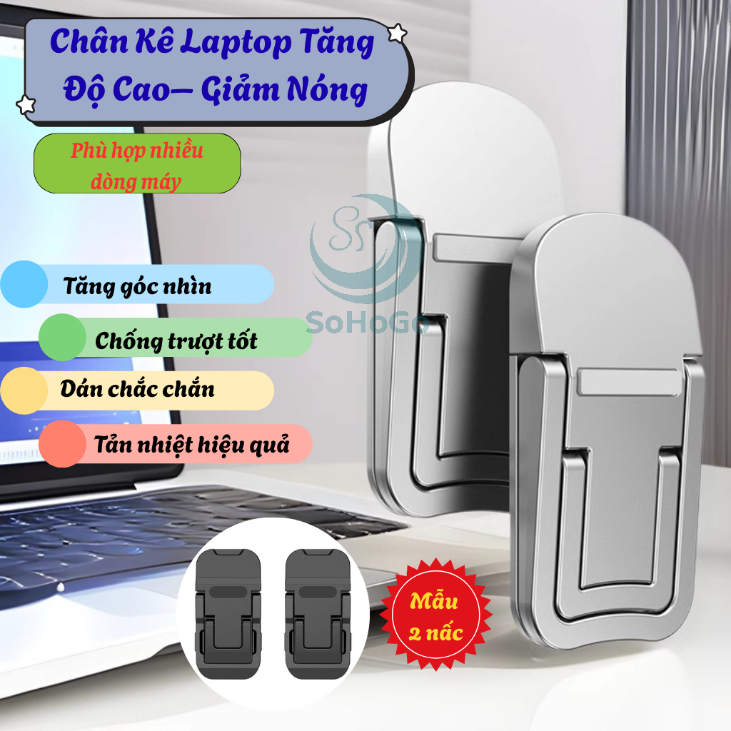 Chân Kê Laptop Tản Nhiệt Mini -Đế Nâng Laptop Gấp Gọn -Kệ Kê Laptop Tản Nhiệt