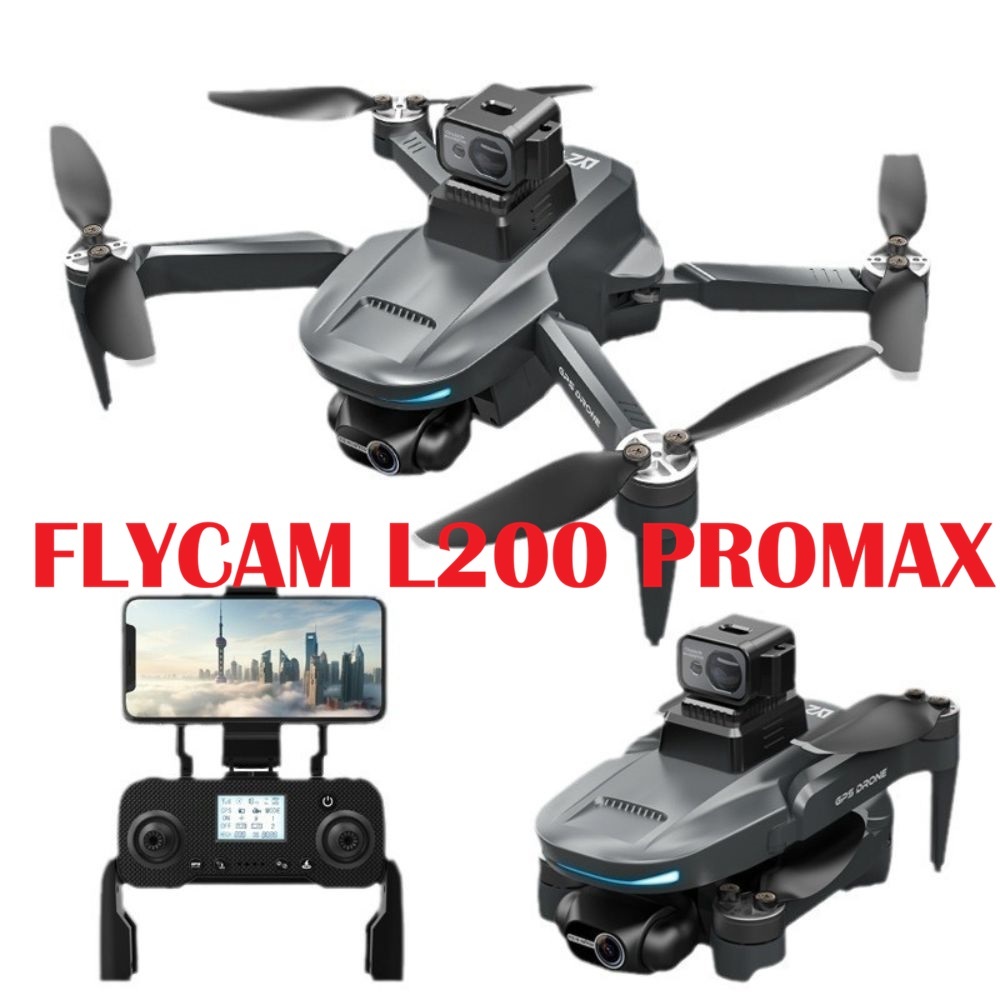 Flycam L200 Promax New, Camera 4K, Gimbal Chống Rung 2 Trục, GPS
