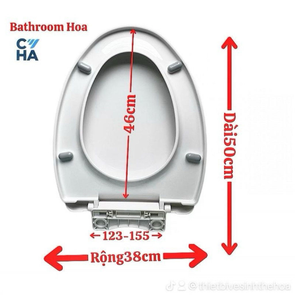 Nắp bồn cầu kích thước 37-38cmx48-50cm lắp cho Caesar ,HC, viglacera BL5,…