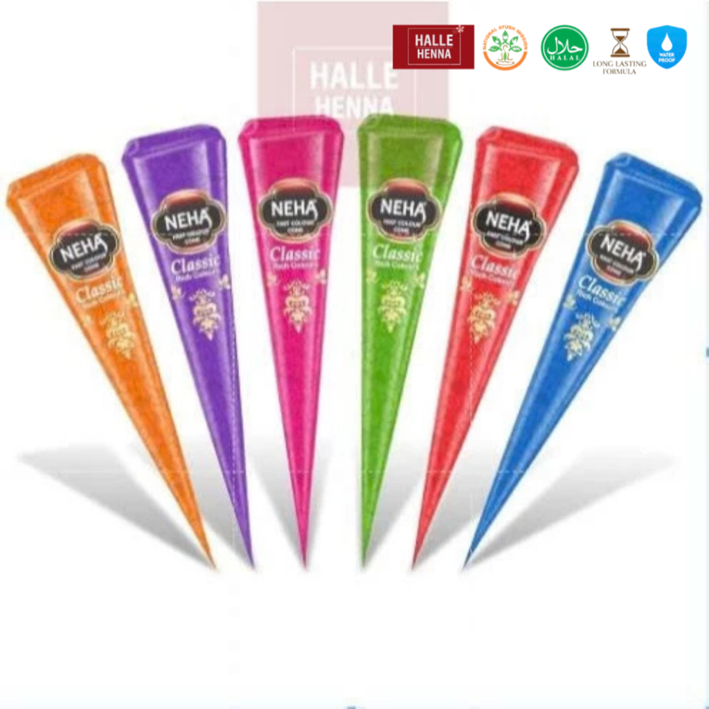 COMBO 12 tuýp 12 màu mực Henna chính hãng Ấn Độ