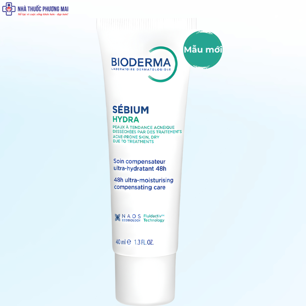 BIODERMA Sebium Hydra 40ml - Kem dưỡng ẩm giảm khô căng, bong tróc cho da mụn