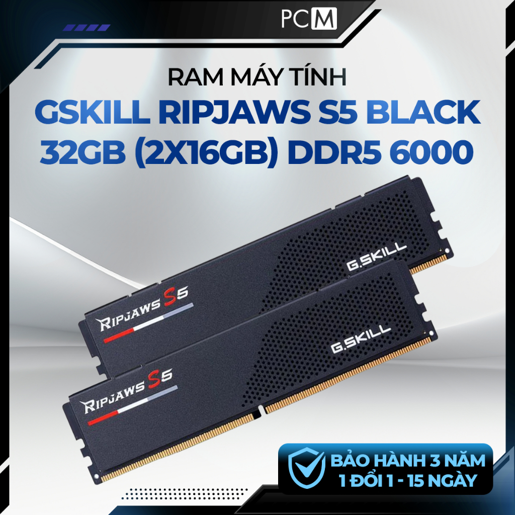 Ram Desktop Gskill Ripjaws S5 (F5-6000J3636F16GX2-RS5K) 32GB (2x16GB) DDR5 6000MHz