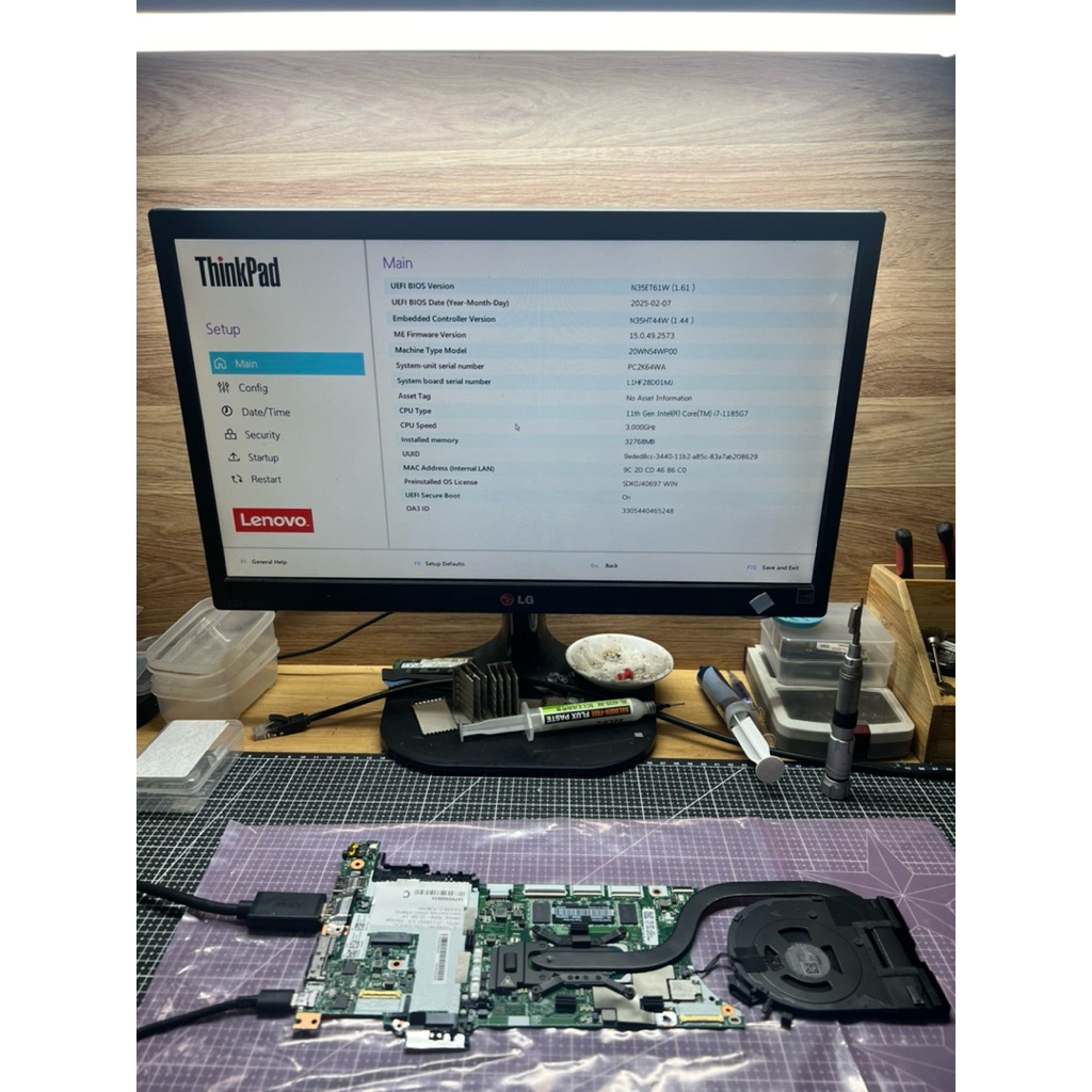 Main Laptop Lenovo ThinkPad T14s Gen 2 / T14S G2 CPU i7-1185G7 / Ram 32GB / NM-D362 | DDR4 Mainboard