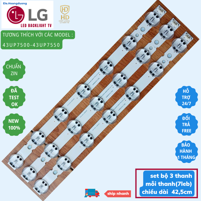 Led TV LG 43UP7500 43UP7550 - Thanh LED LG 43 inch 3 thanh 7 led Zin